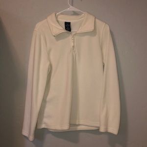 White fleece quarter zip